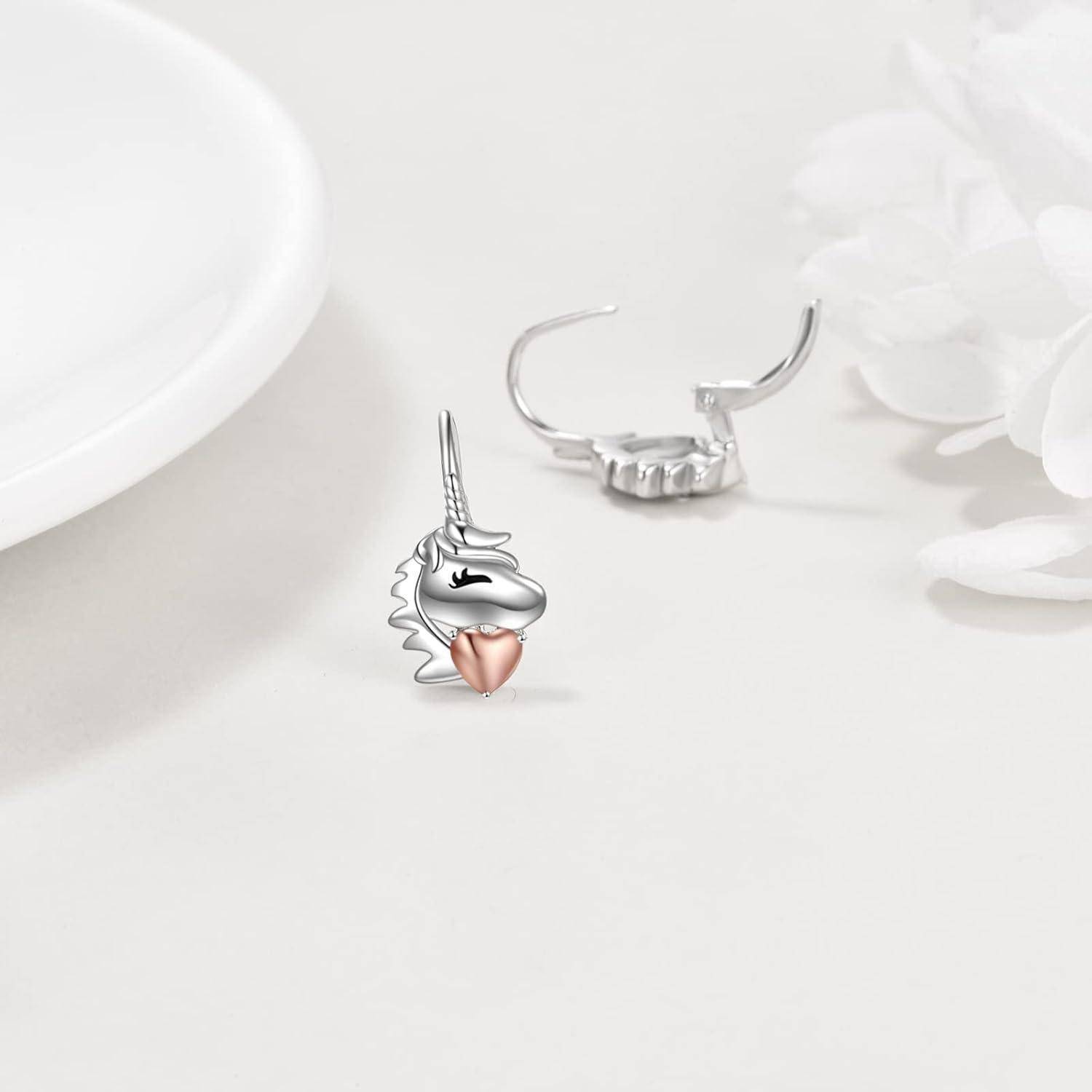 Ohrringe 925 Silber Leverback Faultier Axolotl Damen Einhorn