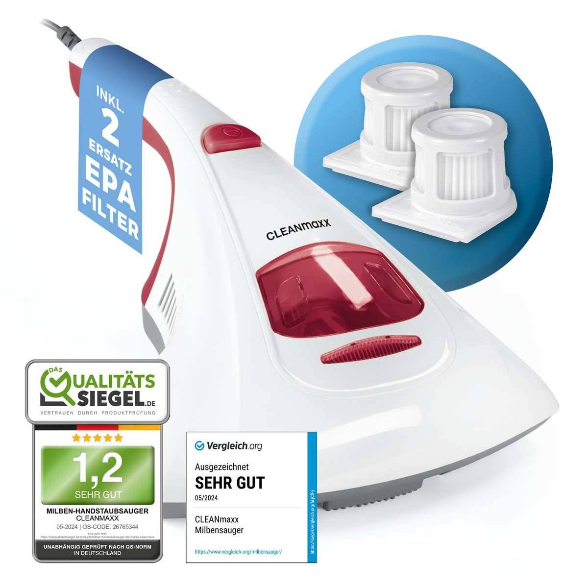 CLEANmaxx Milbensauger Allergenbekämpfung Feinstaubfilter Chemiefrei