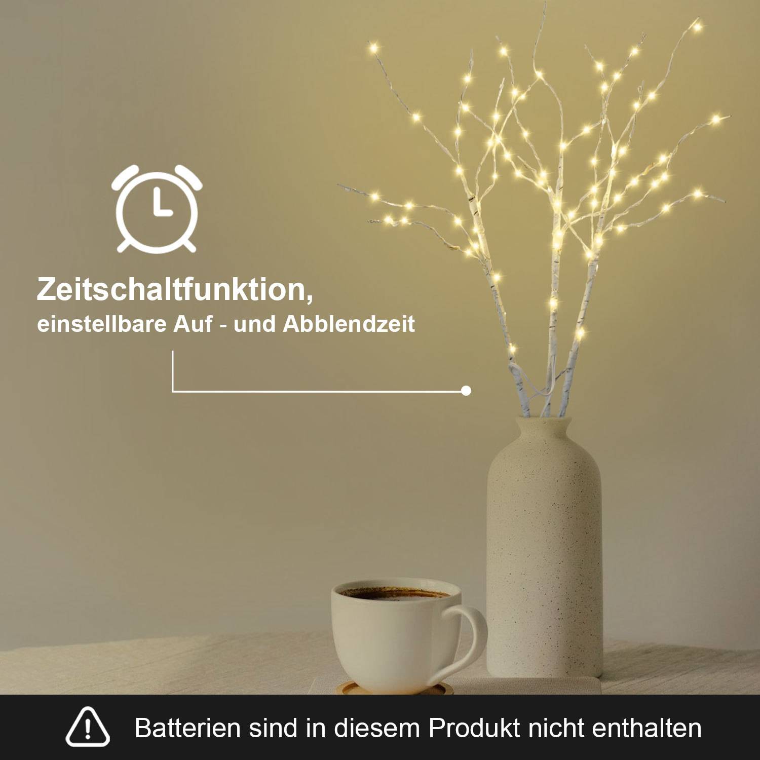 Lichterzweige 3er Set Leuchtzweige Zweiglicht mit Timerfunktion Weihnachten LED