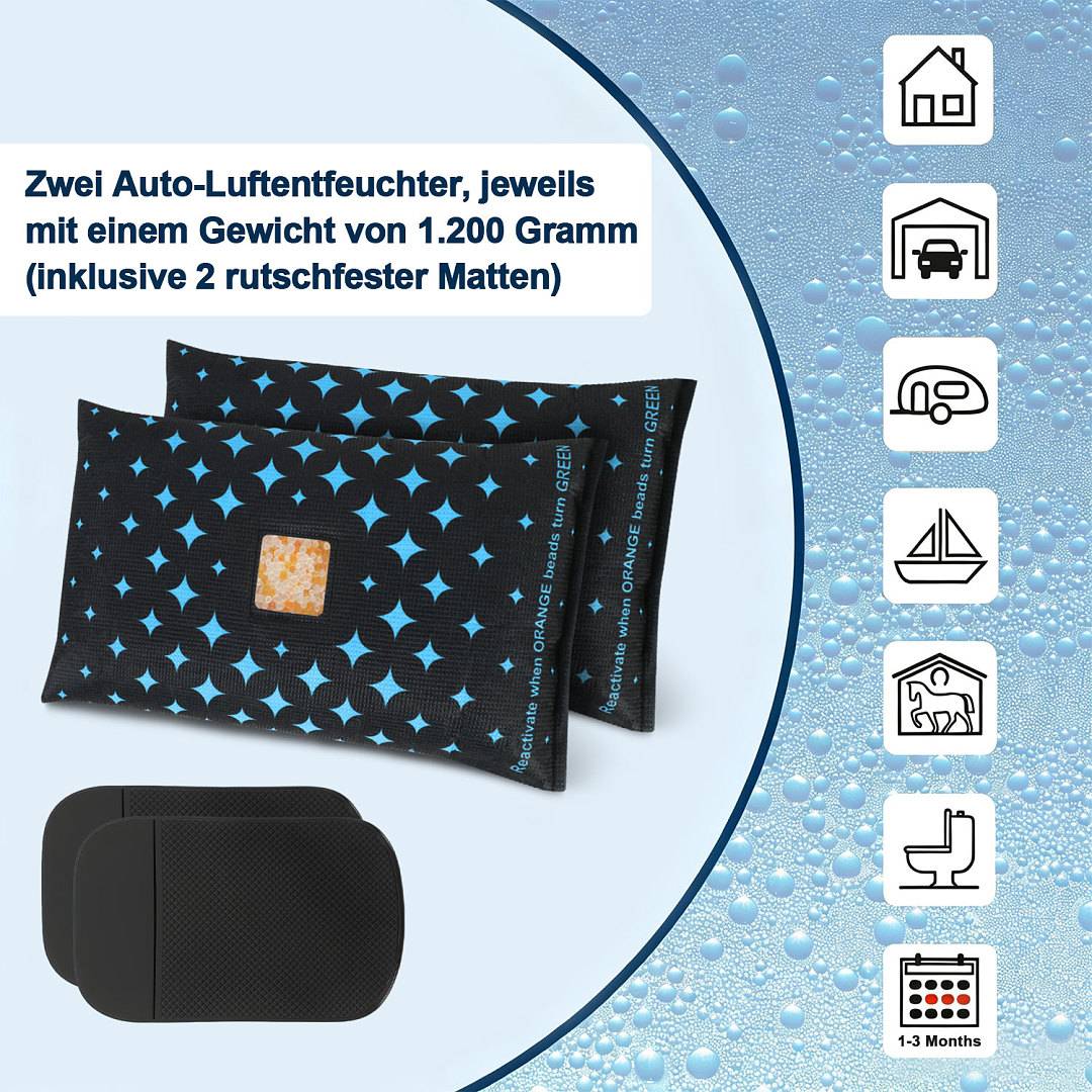 Luftentfeuchter Luftentfeuchter Auto 1200g X 2 wiederverwendbar mit Feuchtigkeitsanzeige
