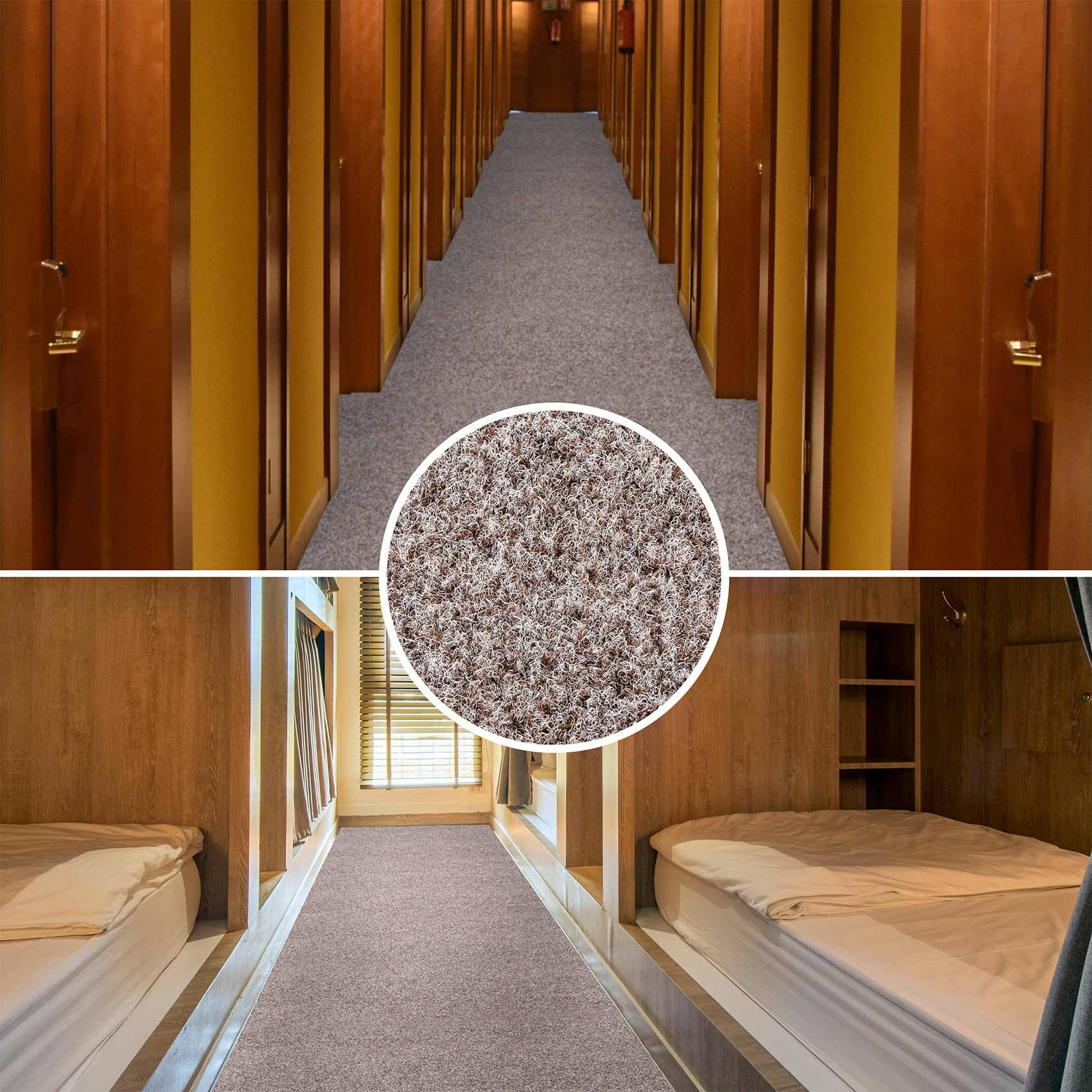 ANRO POET Läufer Beige 160 x 160 cm Meterware breite Wohnraumbahn