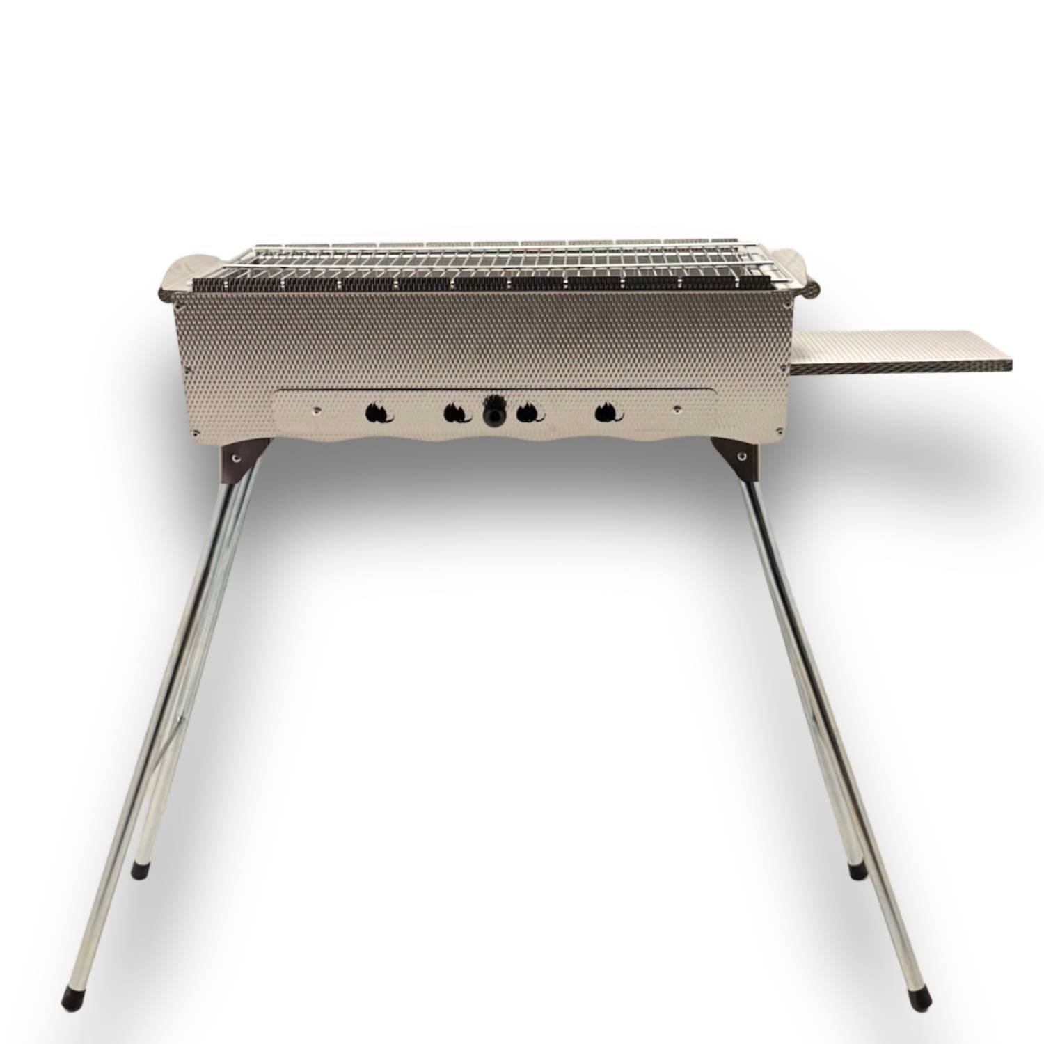 Mangal Alanya Edelstahl Schaschlik Grill mit Grillrost Ablage