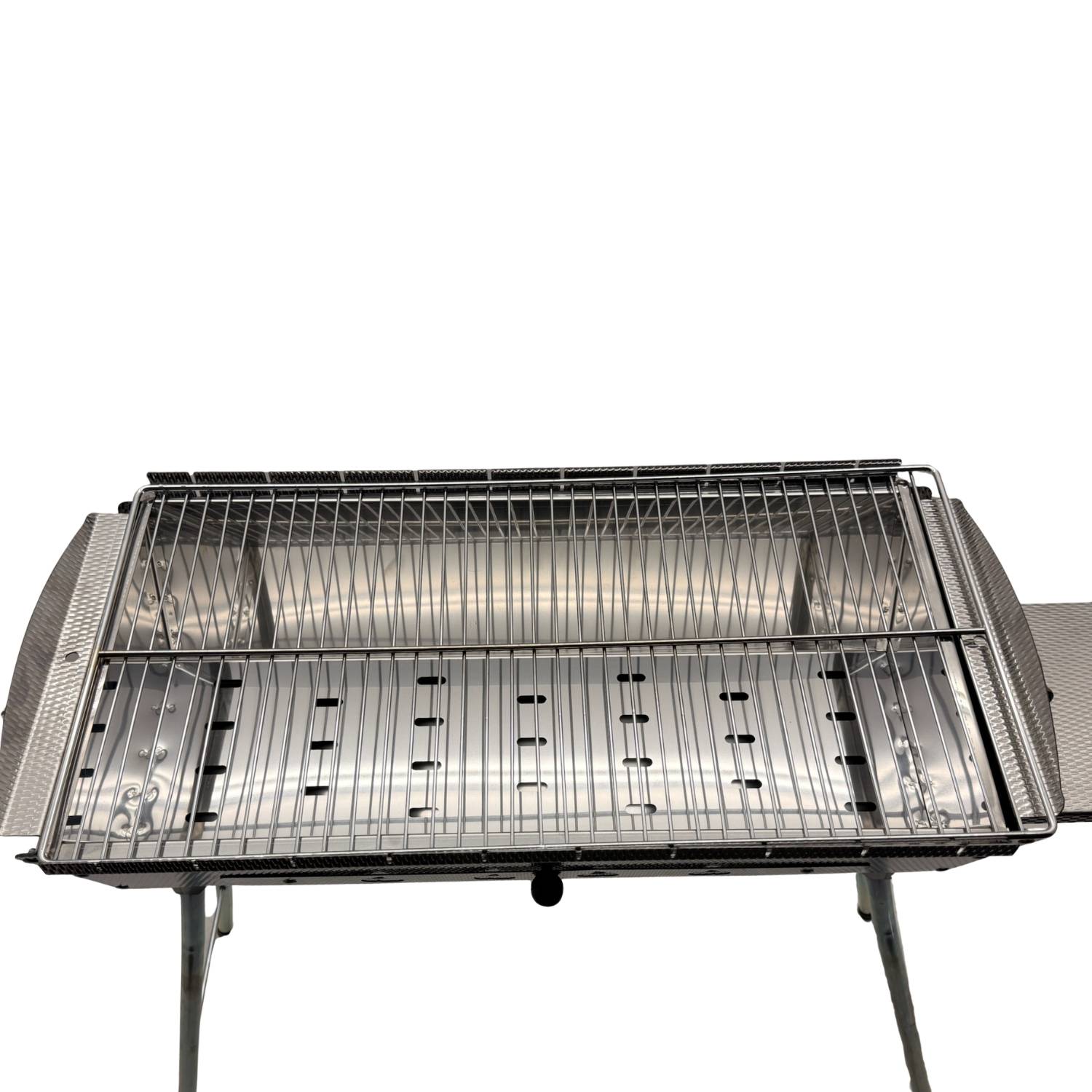 Mangal Alanya Edelstahl Schaschlik Grill mit Grillrost Ablage