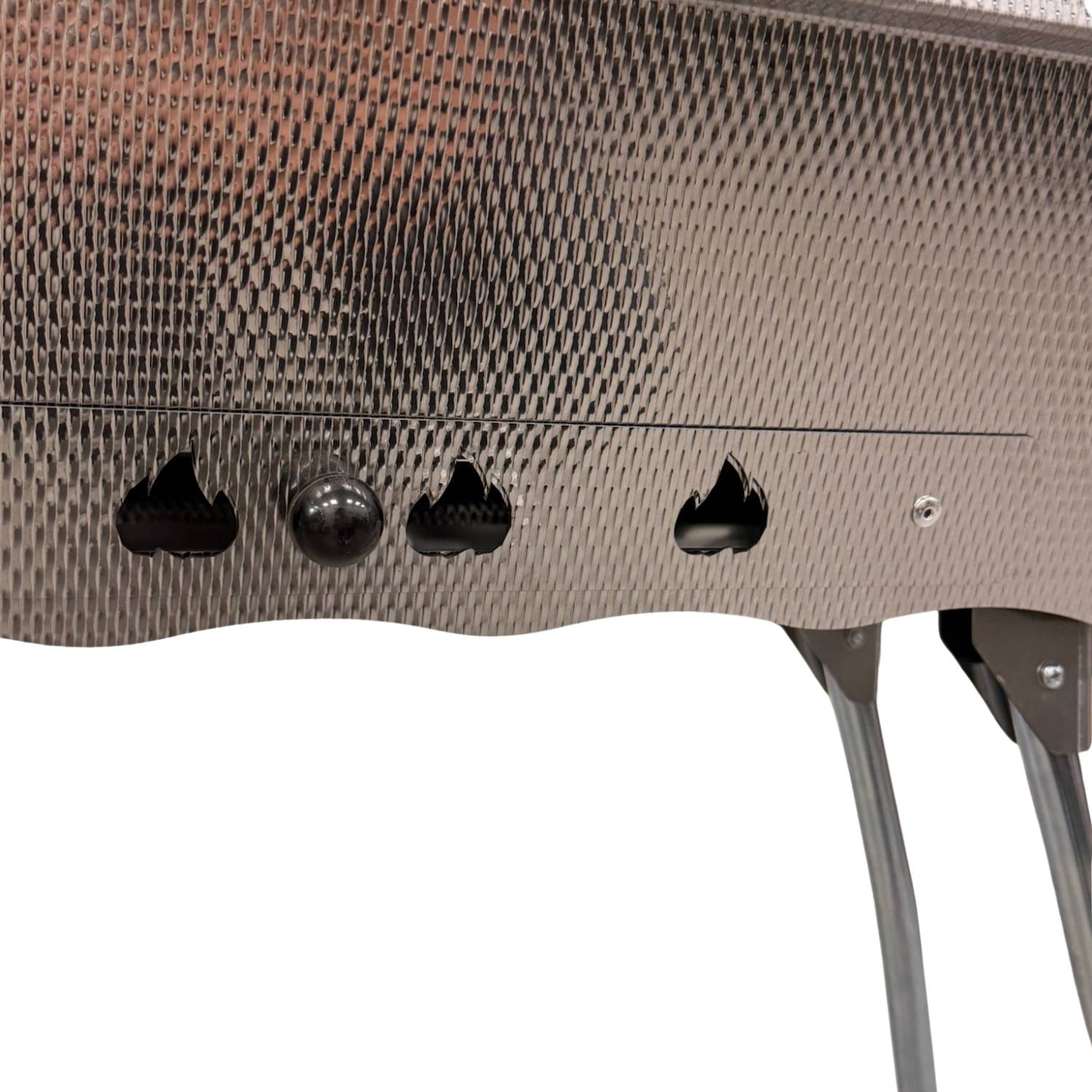 Mangal Alanya Edelstahl Schaschlik Grill mit Grillrost Ablage