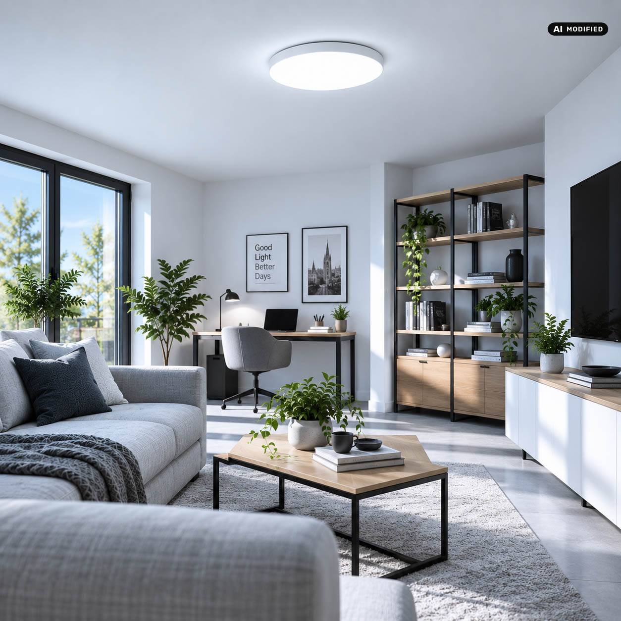 LED Universum LED Panel Deckenleuchte rund weiß Ø50cm 48W 3CCT 3000/4000/6000K 4800lm UGR≤22 CRI>80 IP20