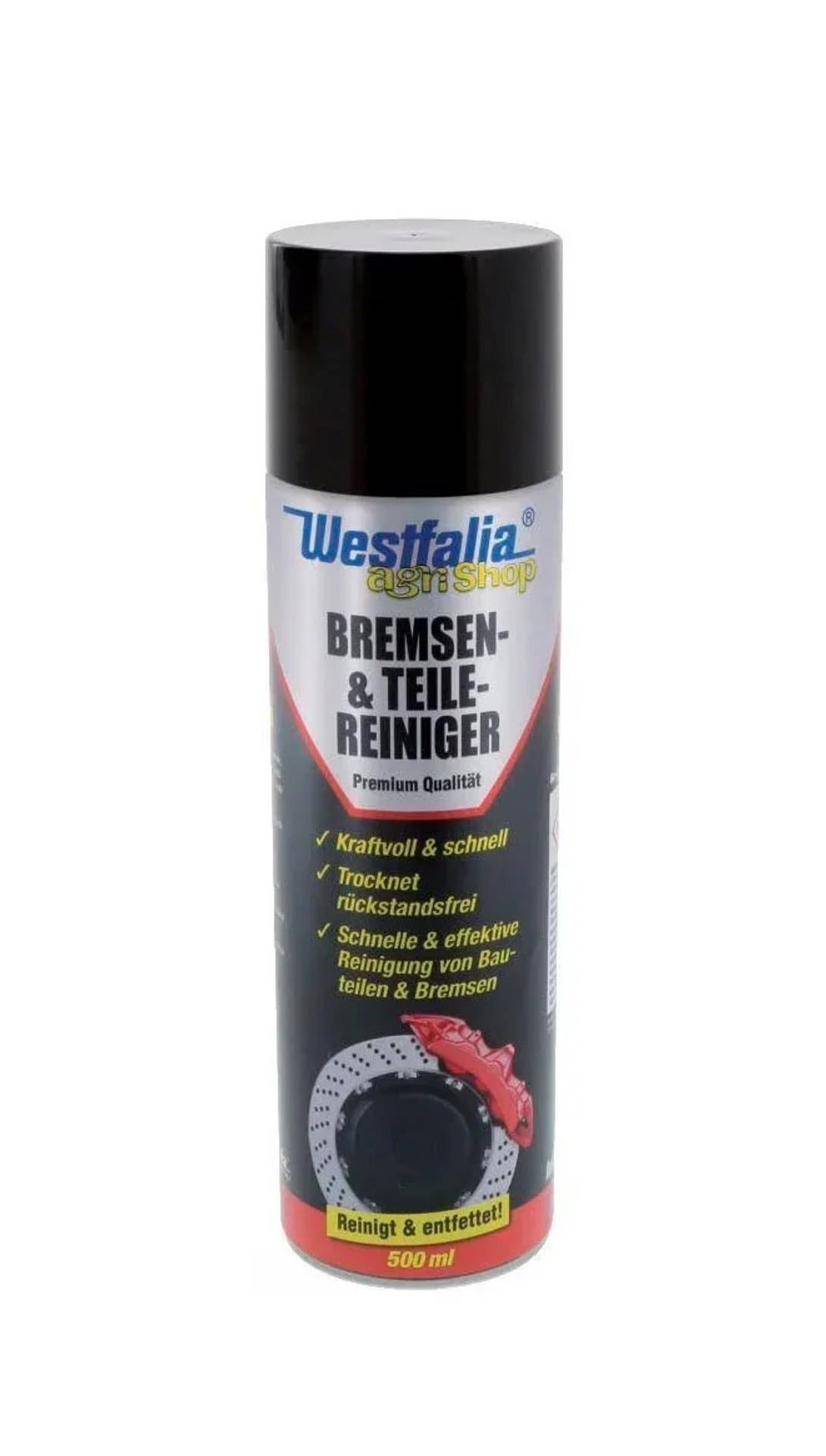 Eine Dose von Westalia Eco Shop Bremsen- und Teilreiniger, 500 ml, aufrecht auf weißem Hintergrund dargestellt.