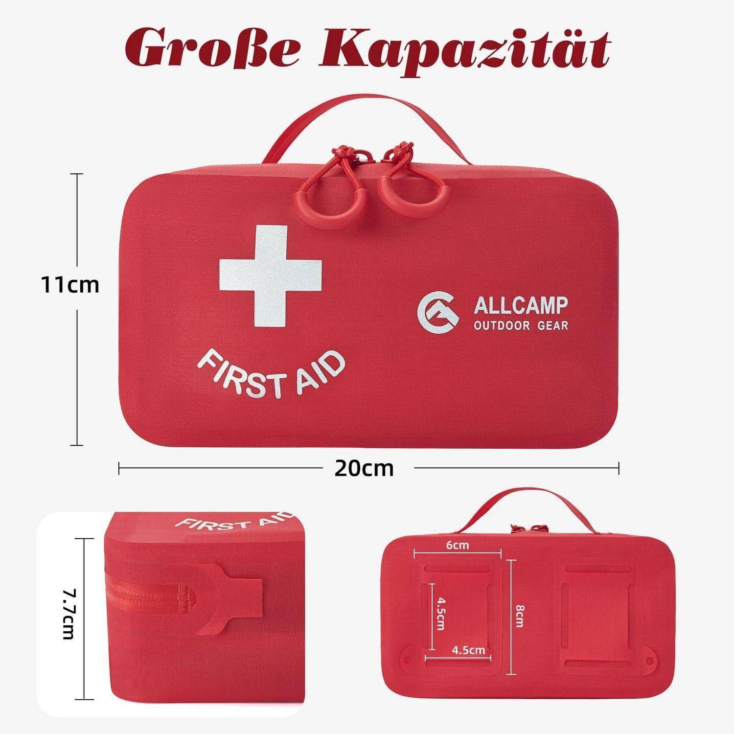 Allcamp Erste Hilfe Tasche Rot TPU Wasserabweisend Kompakt