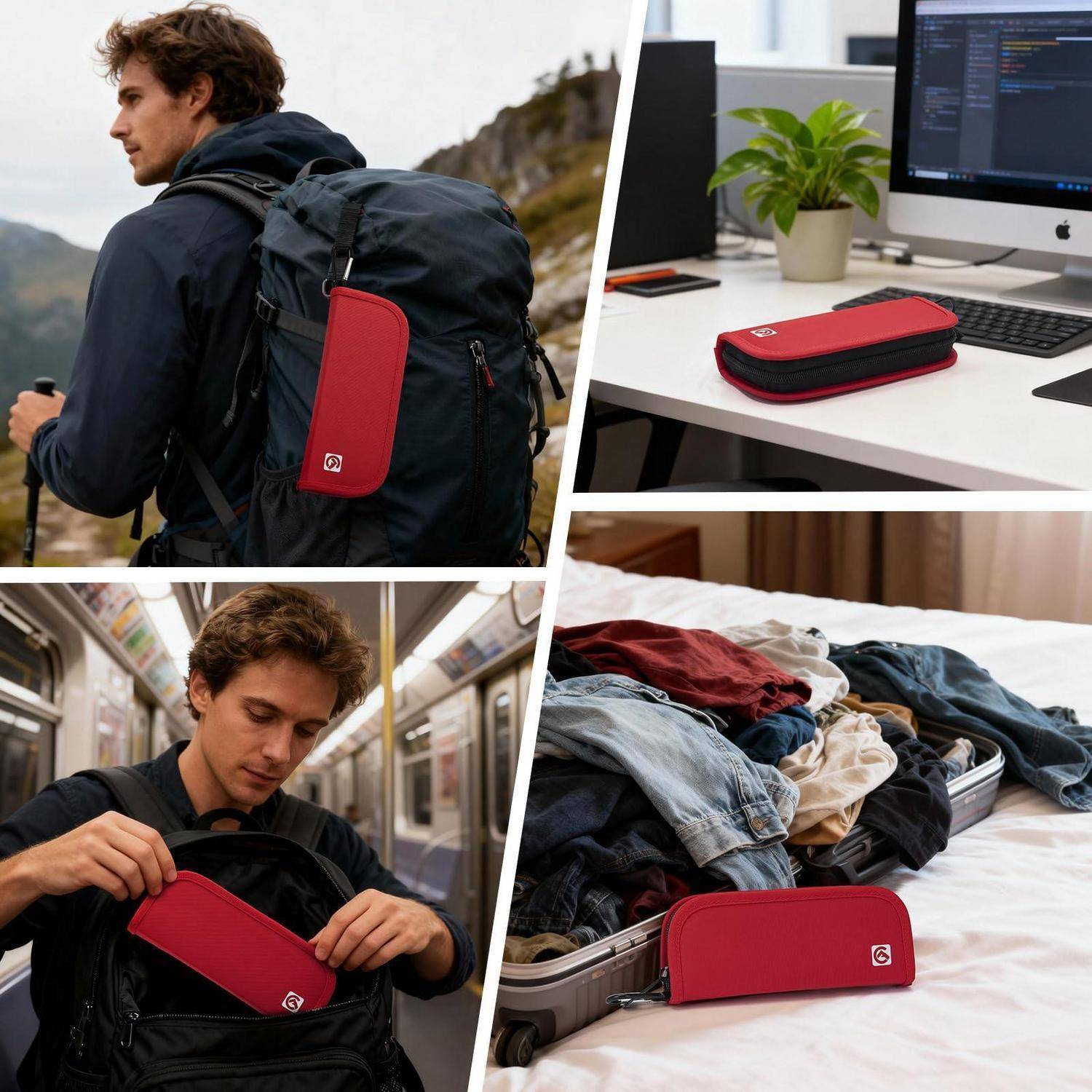ALLCAMP Medikamententasche Rot mit Karabiner