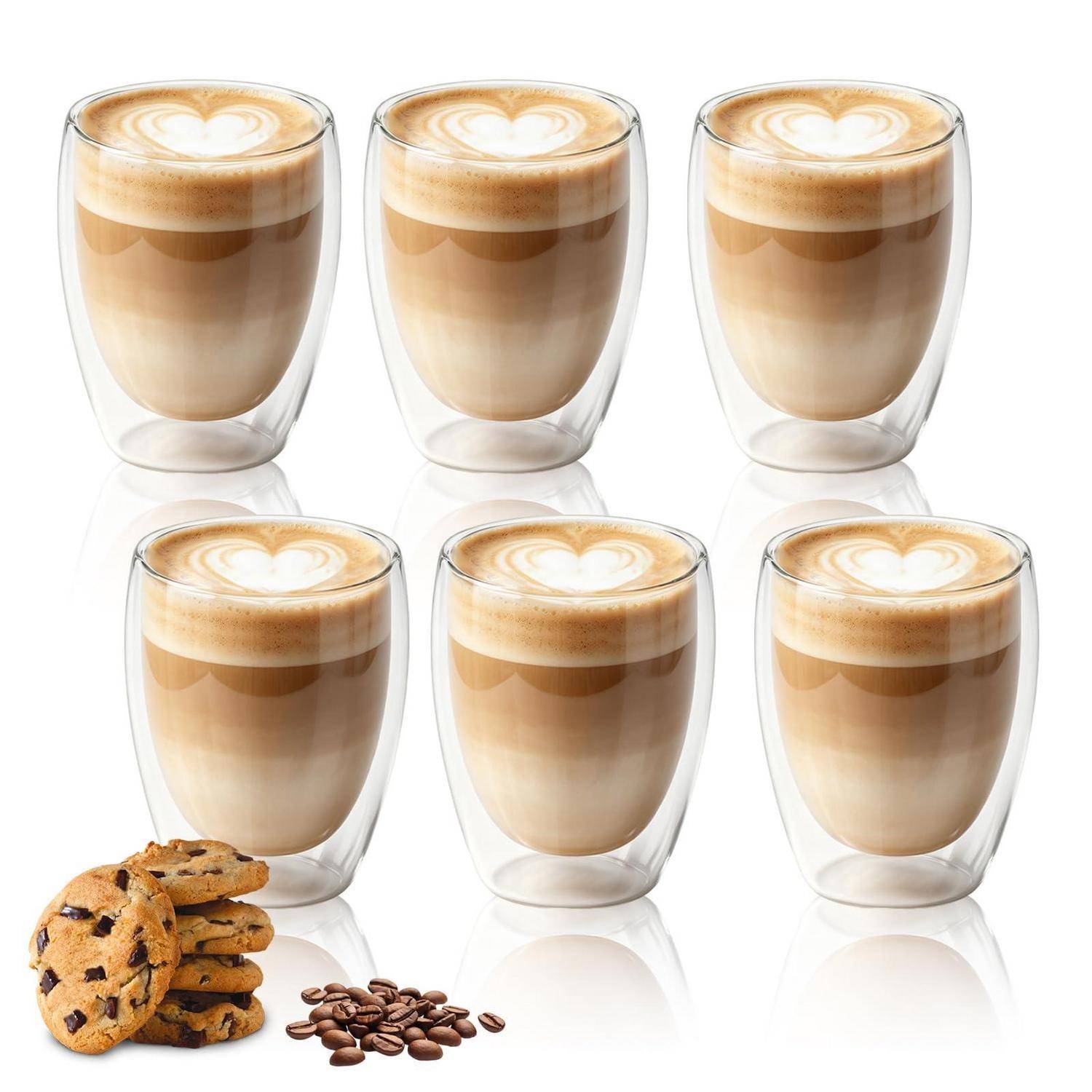 Latte Macchiato Gläser 6er Set 350ml Doppelwandig Thermogläser