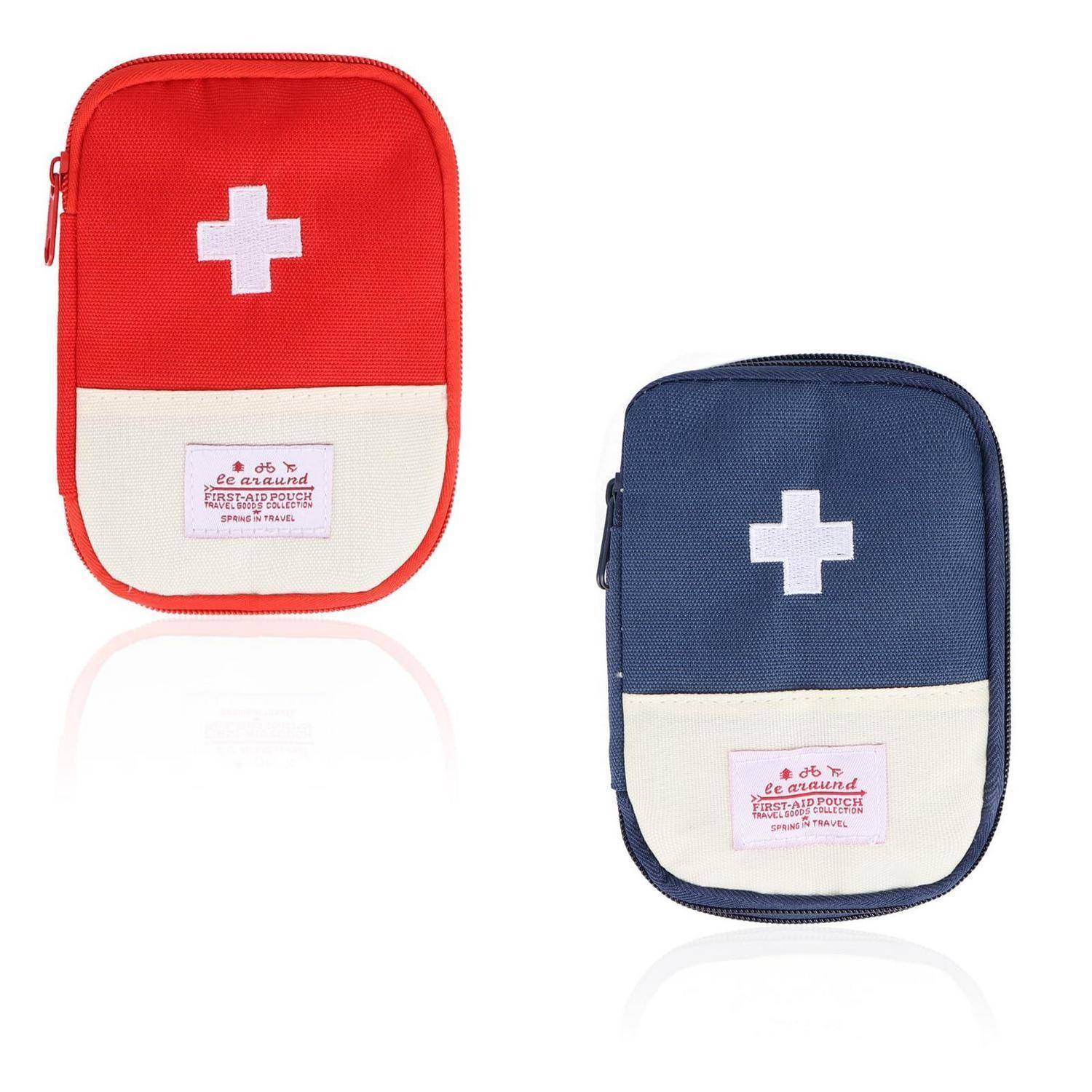 Reiseapotheke Tasche Leer 2 Stück, Wasserdicht, Oxford Stoff, 15x10.5x2cm