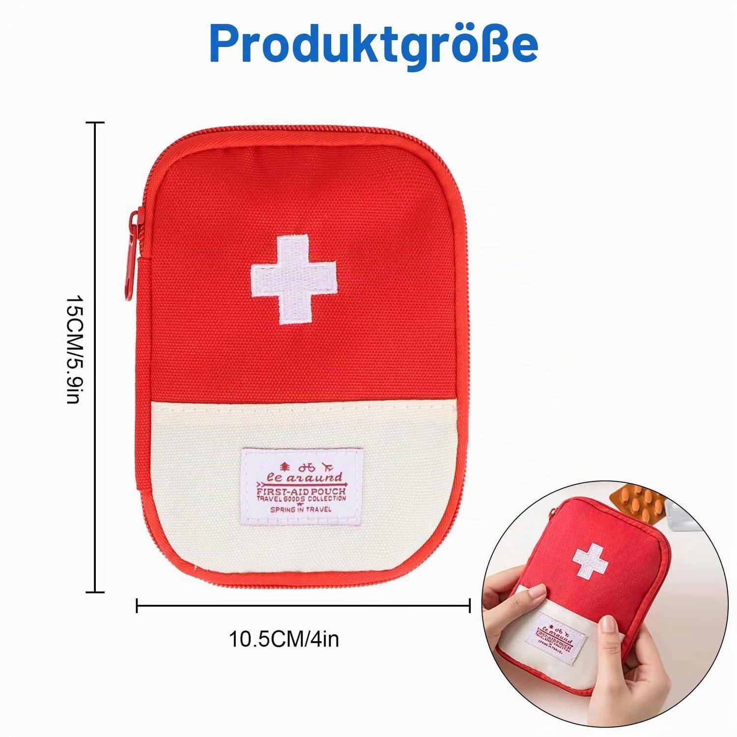 Reiseapotheke Tasche Leer 2 Stück, Wasserdicht, Oxford Stoff, 15x10.5x2cm