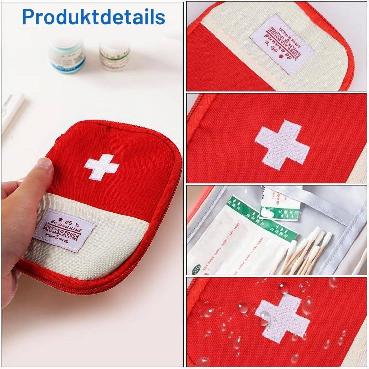 Reiseapotheke Tasche Leer 2 Stück, Wasserdicht, Oxford Stoff, 15x10.5x2cm