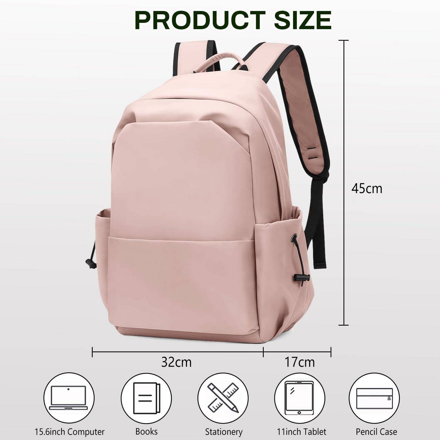 Aucuu Rucksack 15,6 Zoll Laptop wasserabweisend Rosa