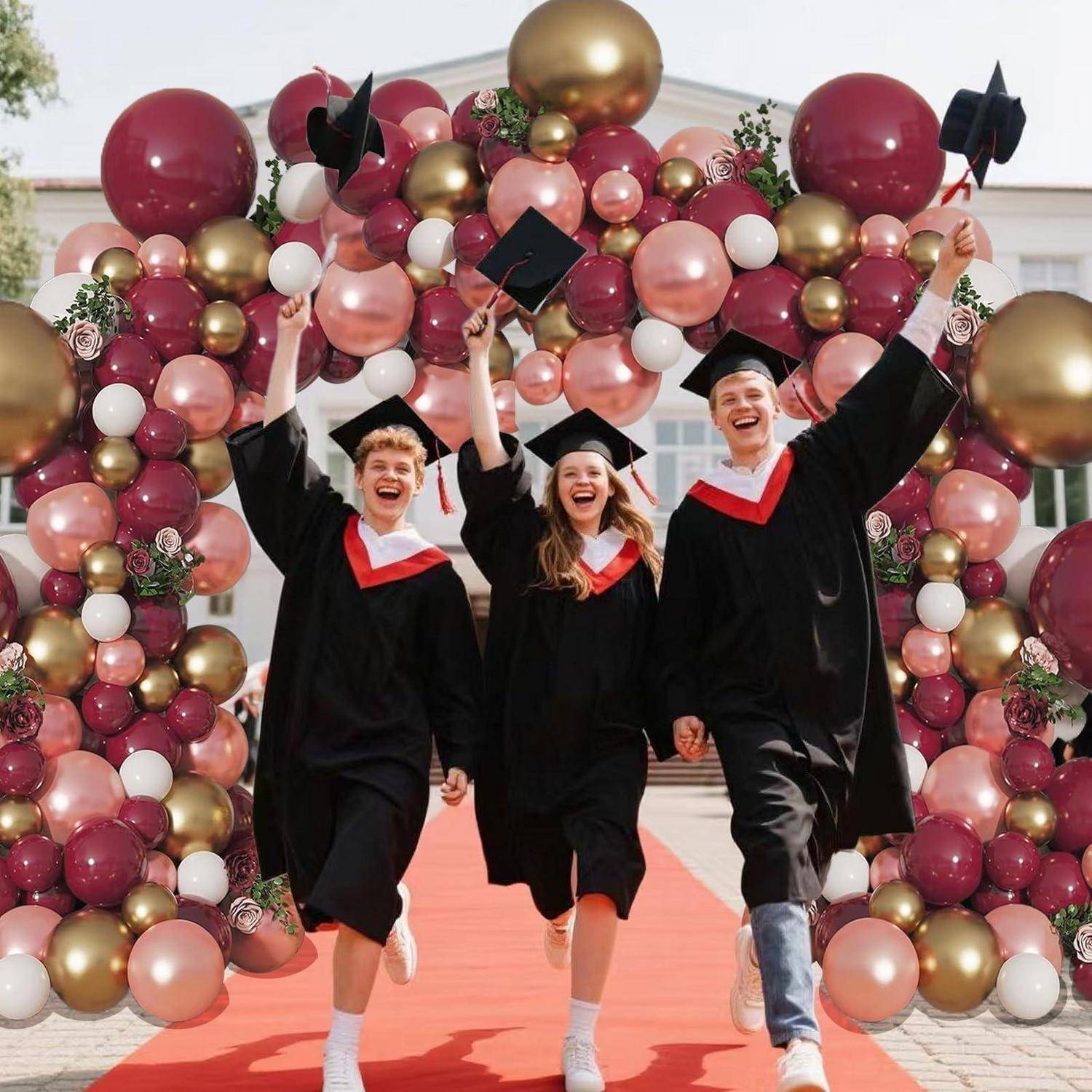 Luftballon Girlande Bordeaux 110 Stück Weinrot Gold Roségold Weiß