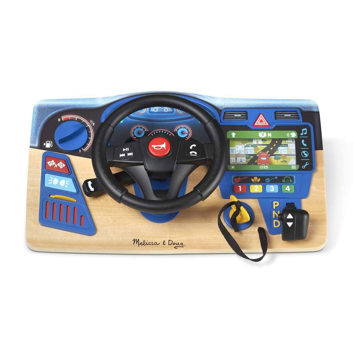 Melissa & Doug Vroom and Zoom Armaturbrett Holz Lenkrad Licht Soundeffekten 3+