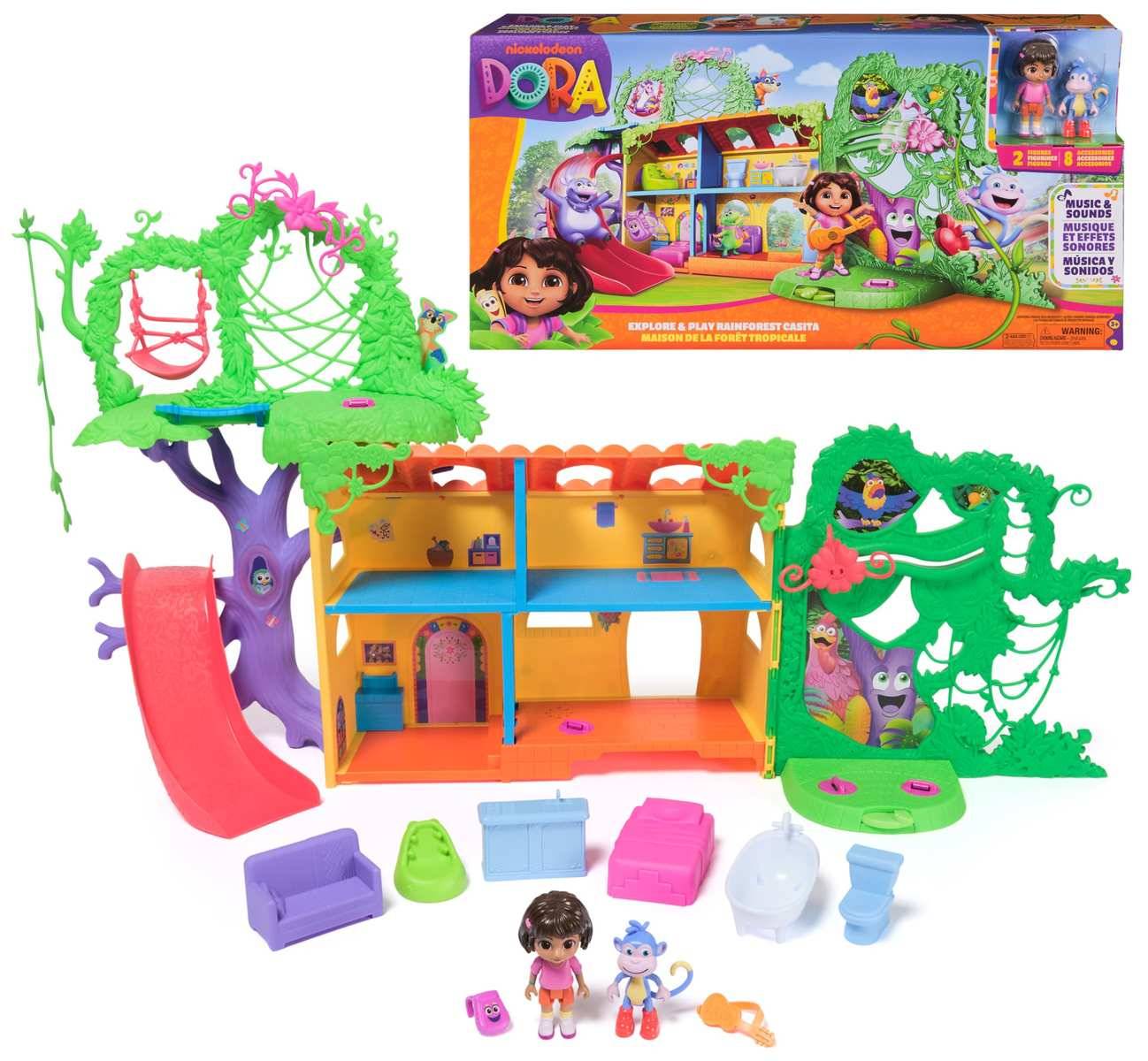 Dora Regenwald Casita Spielset 2 Figuren Accessoires 2 Songs + Effekten 3+