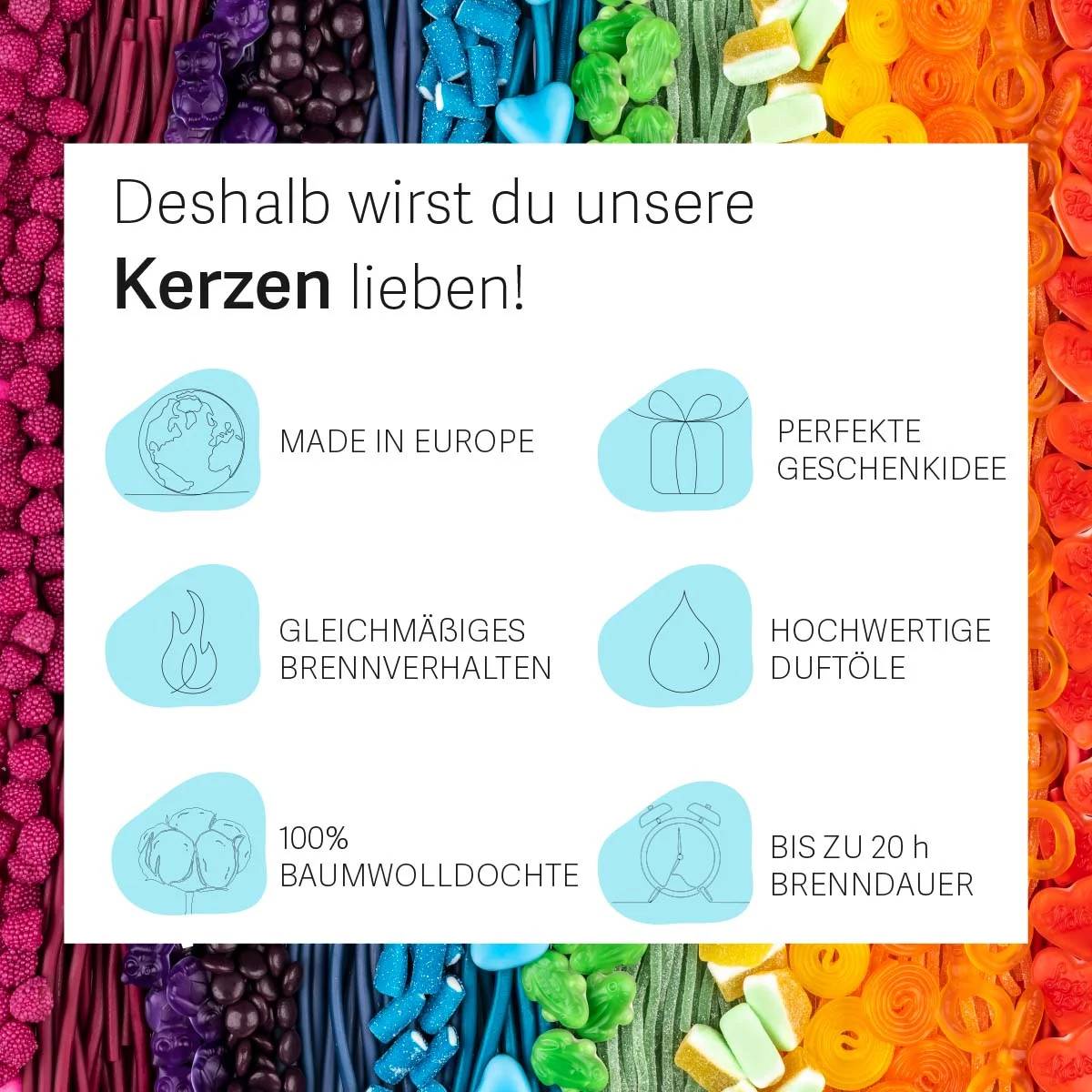 Haribo Duftkerze im Geschenkkarton Melon Mix - 85g Multimedia-Technik Kerzen