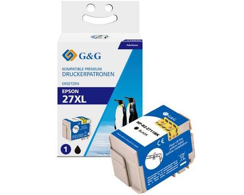 G&G Tinte kompatibel mit Epson 27XL/T2711/C13T27114012 BK Multimedia-Technik Patronen