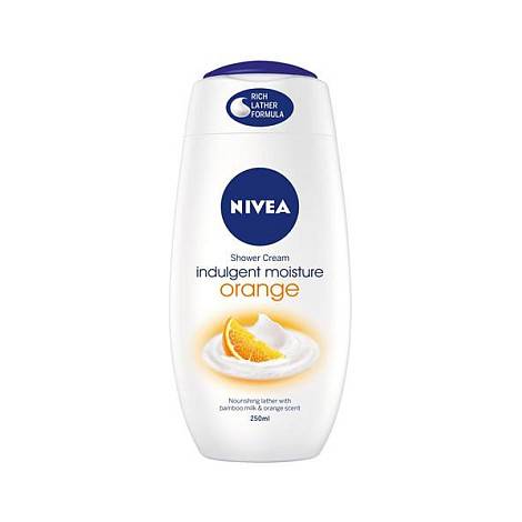 NIVEA Duschcreme 'reichhaltige Feuchtigkeitspflege Orange' Flasche mit Orangenduft und reichhaltiger Schaumformel, 250 ml.