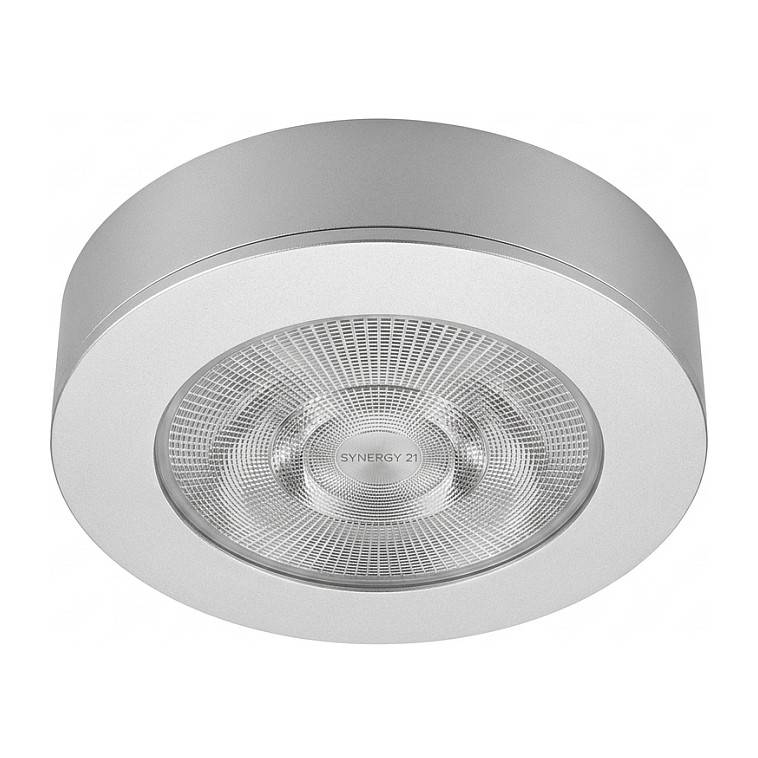 Synergy 21 LED Deckeneinbauspot Helios silber, rund, Aufputzrahmen Baumarkt & Garten Beleuchtung &