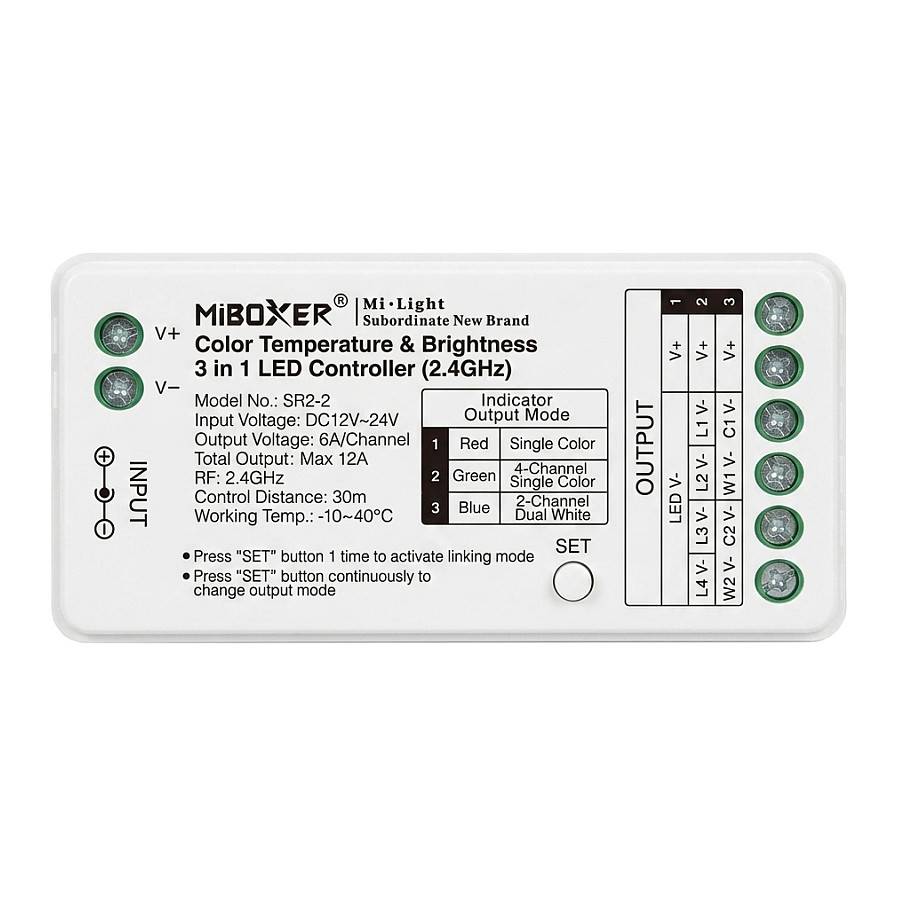 LED Controller 3in1 (Single+CCT) DC12/24V 2,4G *Milight/Miboxer* Baumarkt & Garten Beleuchtung &