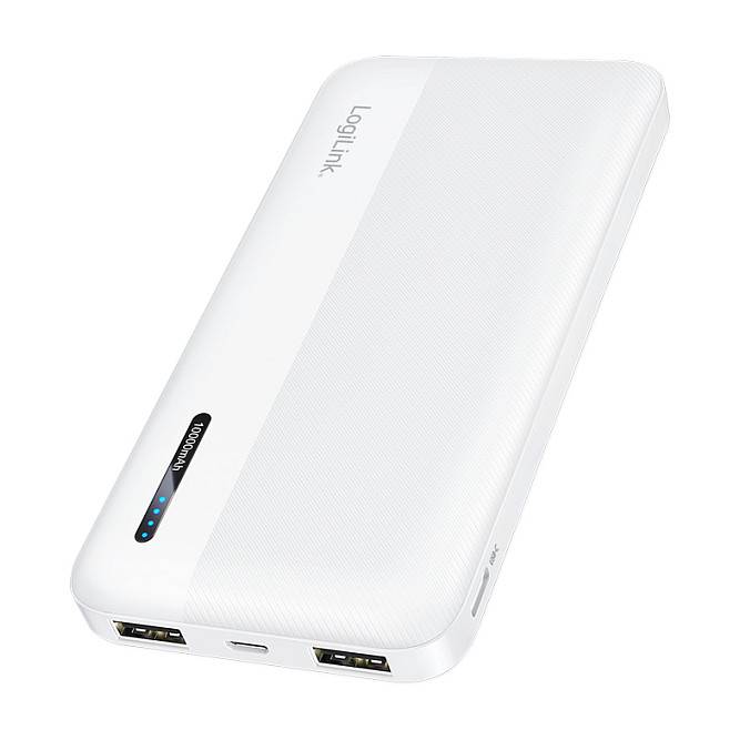 Logilink Mobile Power Bank, LiPo, 10.000 mAh, USB-C in/out, white Energie & USV Powerbanks