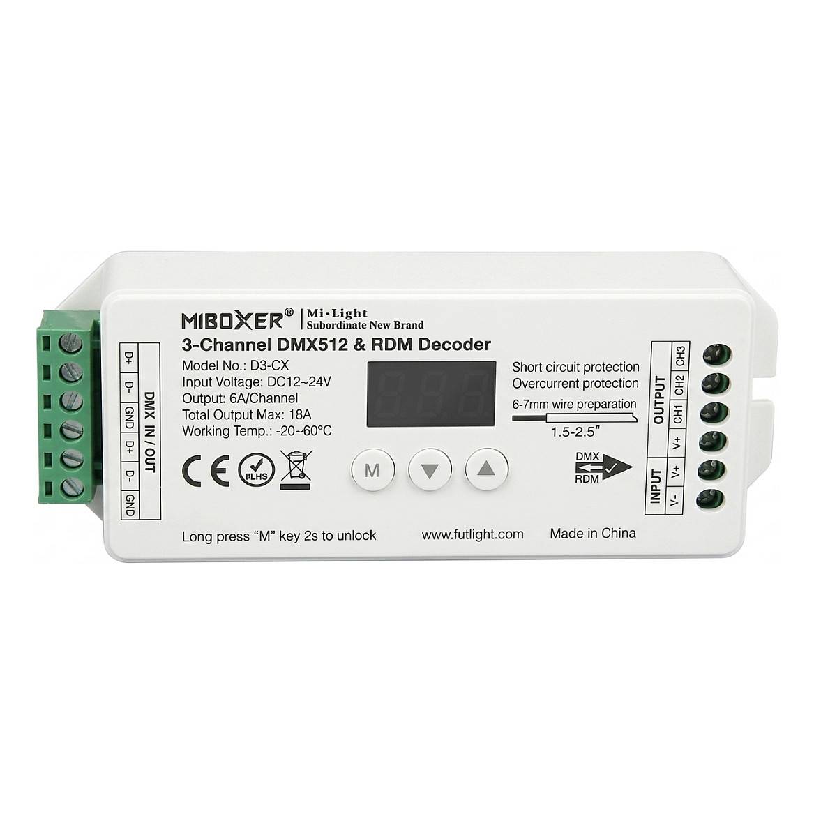 LED DMX 5-Kanal LED Controller DMX-Serie *Milight/Miboxer* Baumarkt & Garten Beleuchtung Außen- &