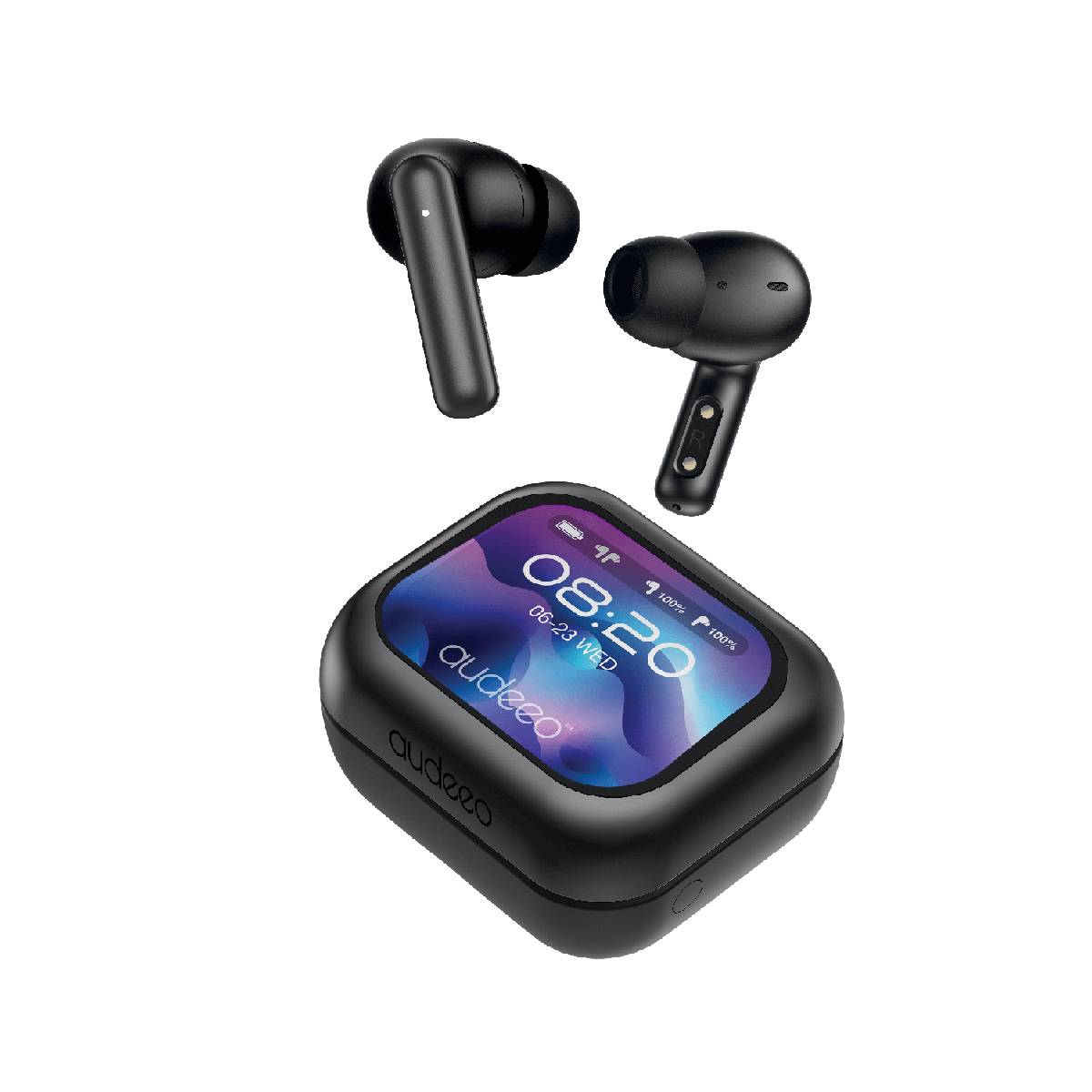 Audeeo Noise cancelling TWS with Smart Display AOPRISM Multimedia-Technik Kopfhörer