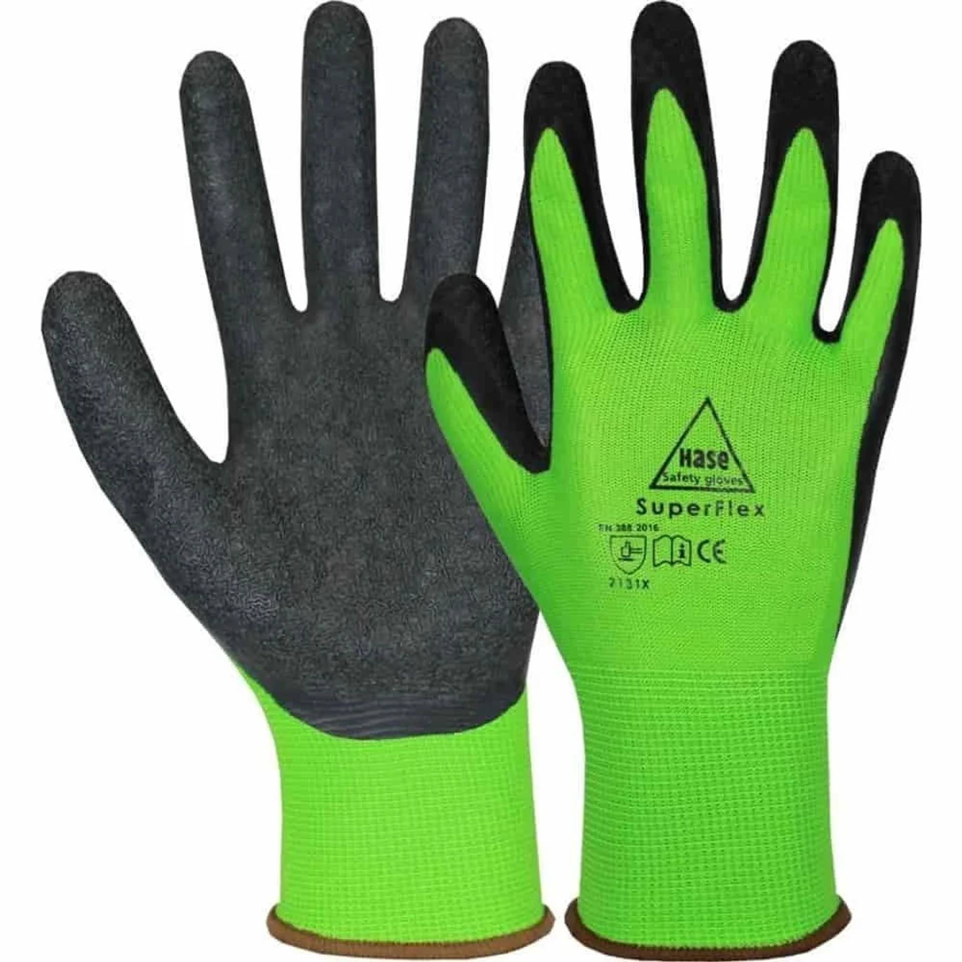Montagehandschuhe Arbeitshandschuhe Montage Gr. 7 Superflex grün/schwarz