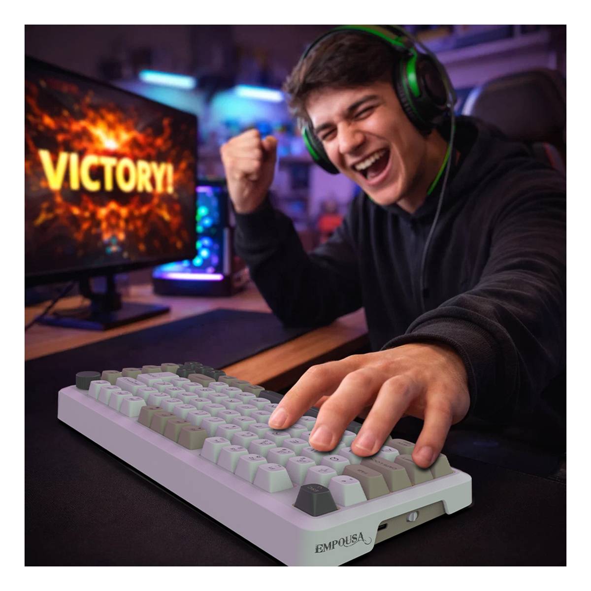 INCA Gaming Tastatur RGB/GraySwitch/USB-C/BT 2.00m weiß Eingabe / Ausgabe Mäuse & Tastaturen