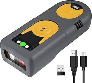 inateck BCST-42 Yellow 1D/2D Barcode Scanner,Bluetooth 2,4G Multimedia-Technik Barcodescanner