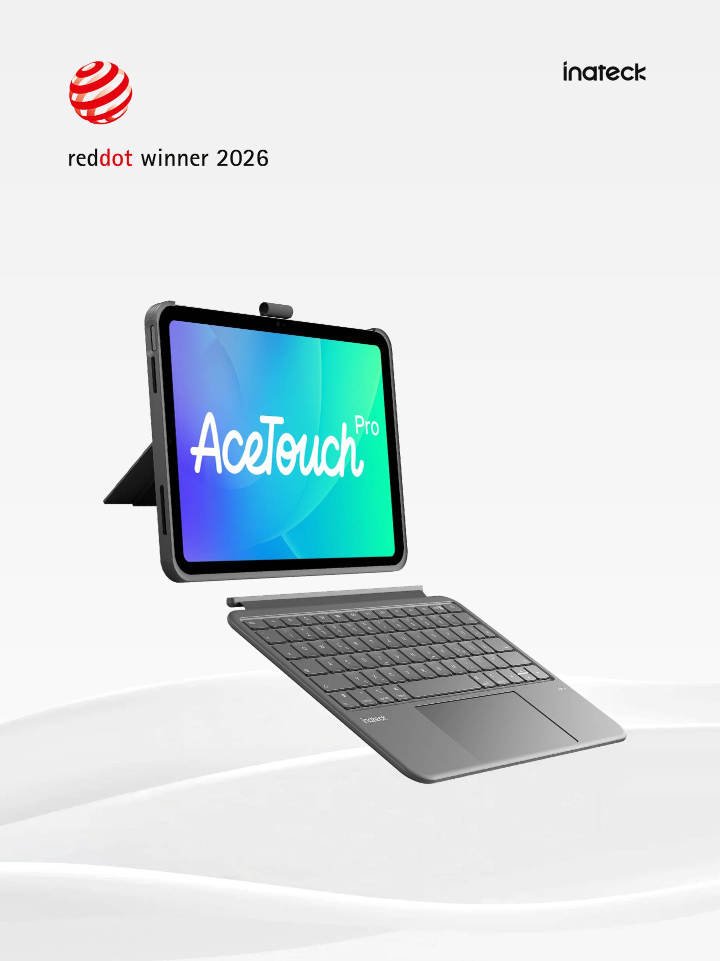 inateck Keyboard Ace Touch iPad 13 Compatible QWERTZ gray Multimedia-Technik Tablettaschen