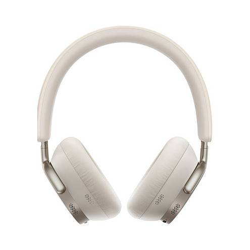 Hellgraue Over-Ear-Wireless-Kopfhörer mit gepolstertem Kopfbügel, Frontansicht auf weißem Hintergrund.