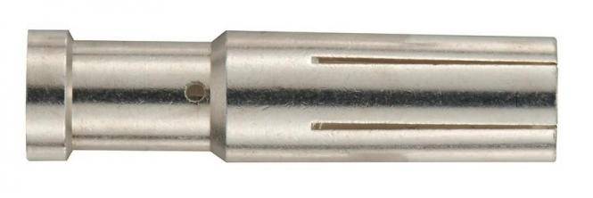 Zylindrisches Metallteil mit abgestufter Welle und schlitziger Spitze auf weißem Hintergrund dargestellt.