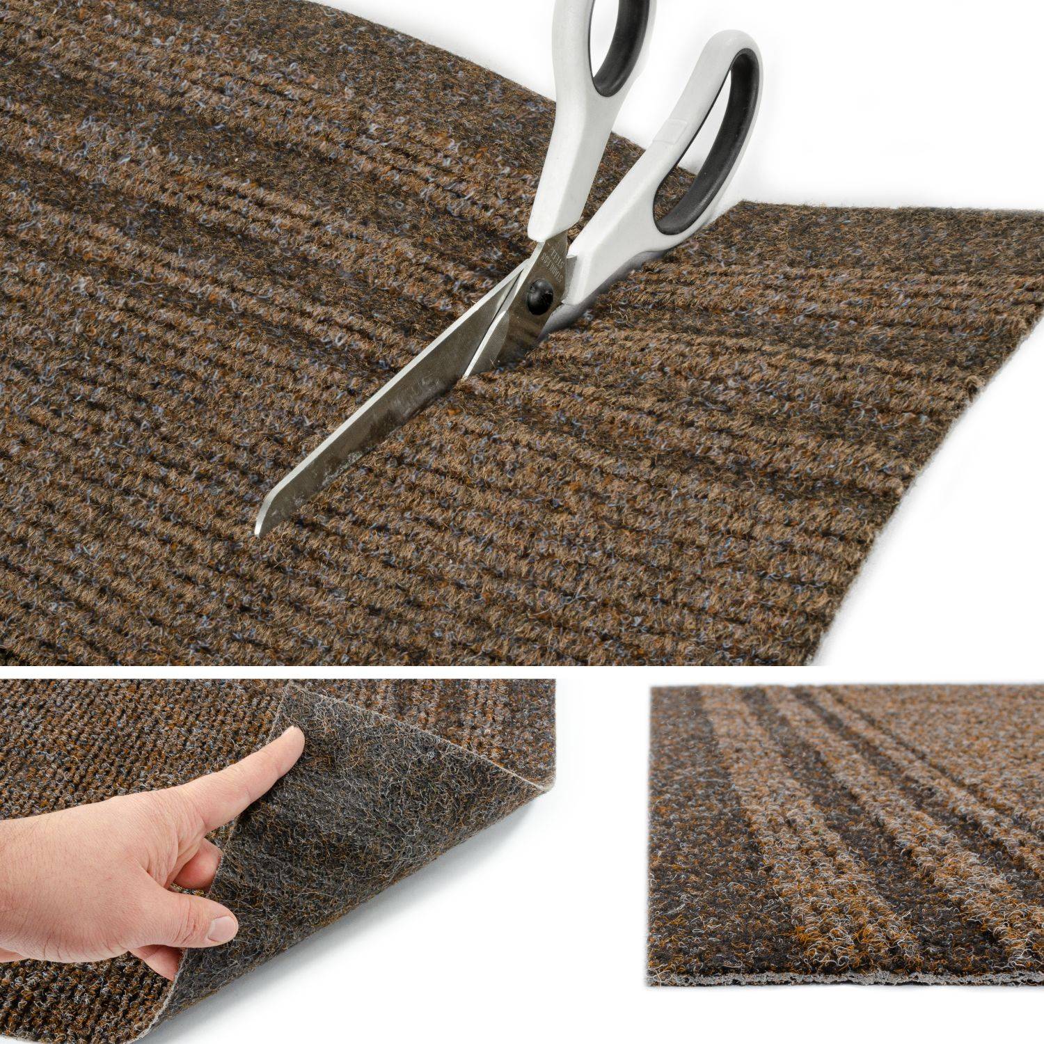 ANRO PASSAT Läufer Braun 67 x 400 cm Meterware Schmutzfangläufer Flur