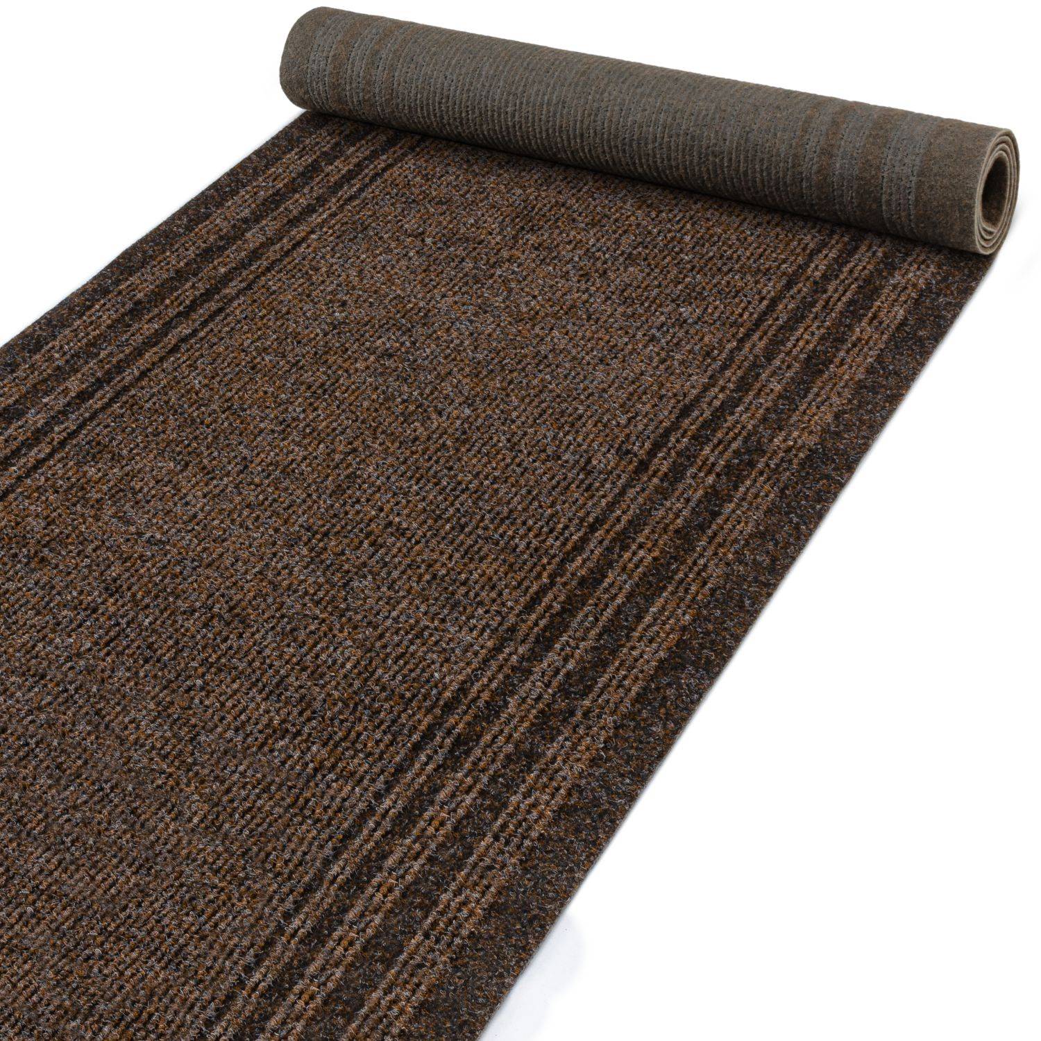 ANRO PASSAT Läufer Braun 67 x 400 cm Meterware Schmutzfangläufer Flur