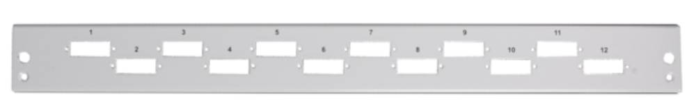 Glasfaser Verteiler Frontblende 12 x SC Duplex/LC Quad, horizontal, versetzt, grau - 1 VPE = 100 19