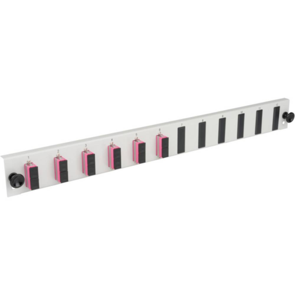Glasfaser Verteiler Bestückte 12 Port Frontblende mit 6 x SC, Duplex Kupplung OS2 vertikal, grau