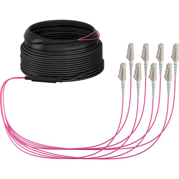 Trunkkabel U-DQ(ZN)BH OM4 8G (1x8) LC-LC, 10m Dca LSZH Glasfaserverkabelung Glasfaser OM4