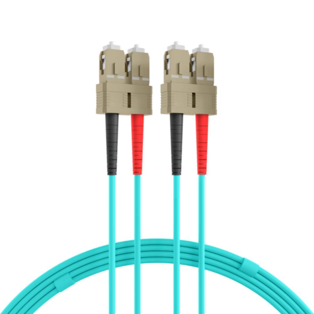 Glasfaser Patchkabel Duplex SC-SC OM3, 7,5m LSZH 3mm aqua - 1 VPE = 10 Stï¿½ck OM3