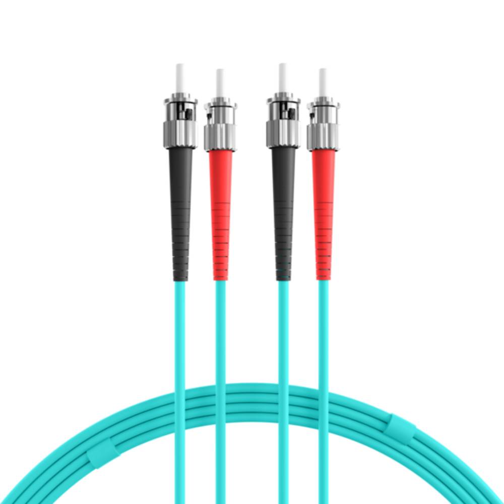 Glasfaser Patchkabel Duplex ST-ST OM3, 10m LSZH 3mm aqua - 1 VPE = 5 Stï¿½ck Glasfaserverkabelung