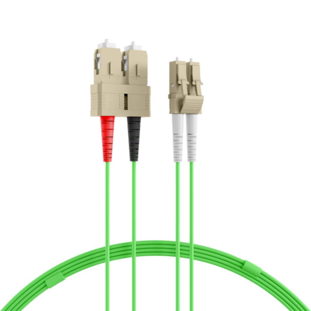 Glasfaser Patchkabel Duplex LC-SC OM5, 3m LSZH 2mm limettengrün - 1 VPE = 10 Stï¿½ck OM5
