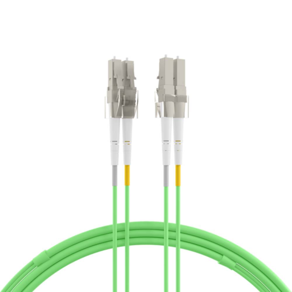 Glasfaser Patchkabel Duplex LC-LC OM5, 0,5m LSZH 2mm limettengrün - 1 VPE = 10 Stï¿½ck OM5
