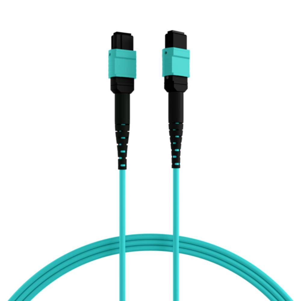 MPO / MTP MTP®(F)-MTP®(F) Patchkabel OM3 12 Fasern, Typ A LSZH aqua 3m - 1 VPE = 10 Stï¿½ck MPO