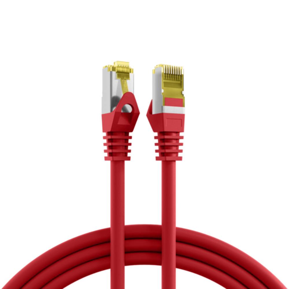 Patchkabel RJ45 Cat.6A S/FTP LSZH, Cat.7 Rohkabel rot 2m - 1 VPE = 10 Stï¿½ck Kupferverkabelung