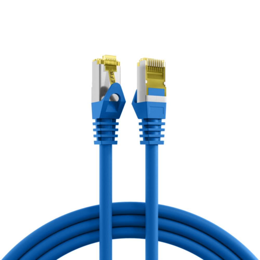 Patchkabel RJ45 Cat.6A S/FTP LSZH, Cat.7 Rohkabel blau 10m - 1 VPE = 5 Stï¿½ck Kupferverkabelung