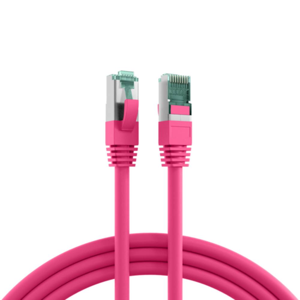 Patchkabel RJ45 Cat.6A S/FTP LSZH, magenta 10m - 1 VPE = 5 Stï¿½ck Kupferverkabelung