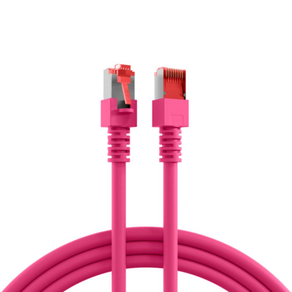 Patchkabel RJ45 Cat.6 S/FTP LSZH, magenta 0,25m - 1 VPE = 10 Stï¿½ck Kupferverkabelung