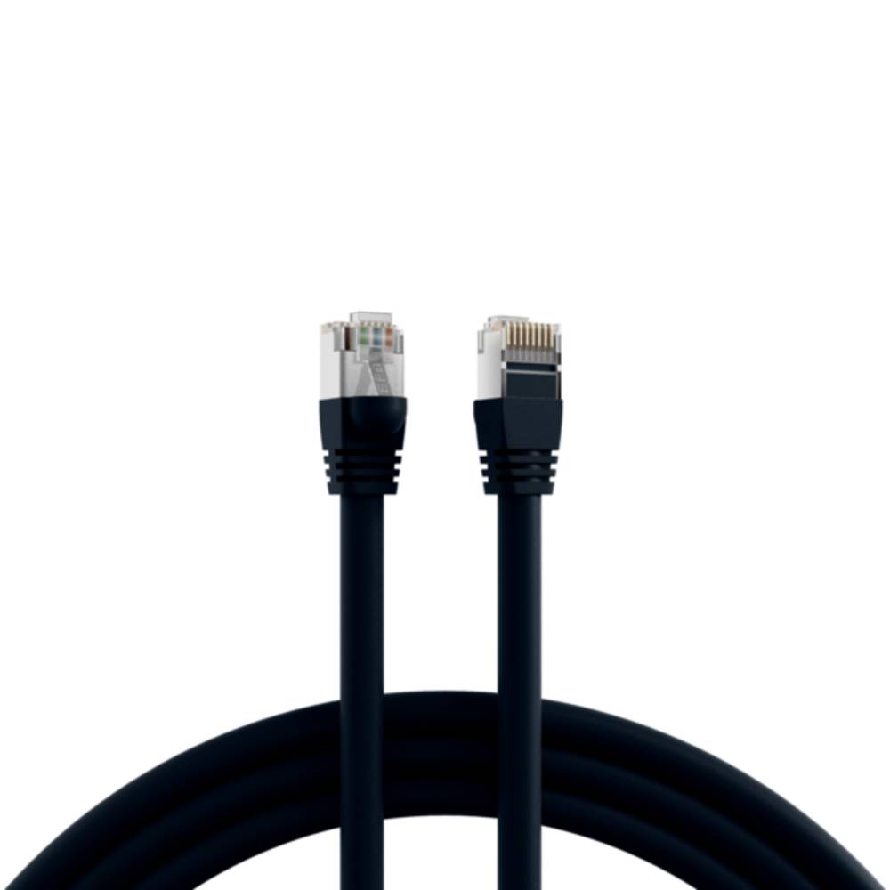 Patchkabel RJ45 S/FTP, Cat.6, PVC, kurze, Tülle, UL, 6m, schwarz - 1 VPE = 50 Stï¿½ck Industrie