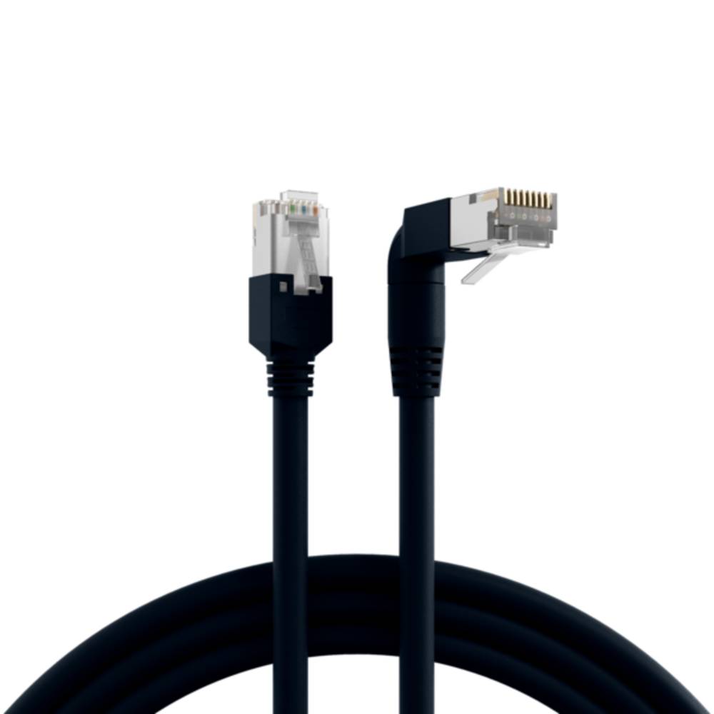 Patchkabel RJ45 Cat.5e S/UTP PVC, TM11 1x90° schwarz 3m - 1 VPE = 5 Stï¿½ck Kupferverkabelung